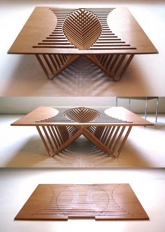 объемный складной стол из плоских элементов